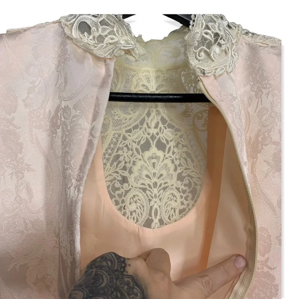 Vintage 90s Jessica McClintock Victorian Brocade Dress Medium - Picture 11 of 14